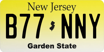 NJ license plate B77NNY