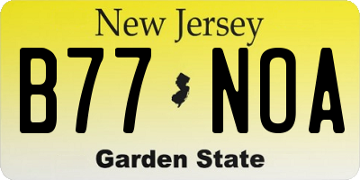 NJ license plate B77NOA