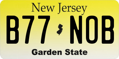 NJ license plate B77NOB