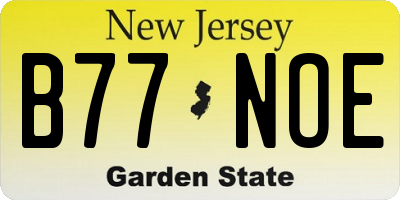 NJ license plate B77NOE