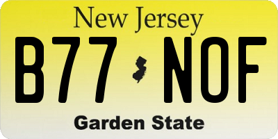 NJ license plate B77NOF