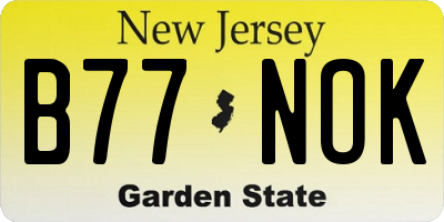 NJ license plate B77NOK