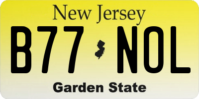 NJ license plate B77NOL