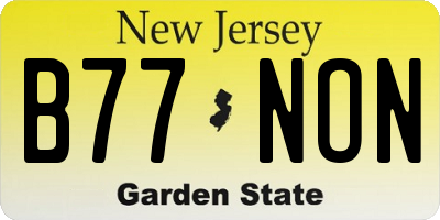NJ license plate B77NON