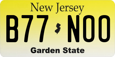 NJ license plate B77NOO