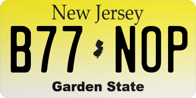 NJ license plate B77NOP