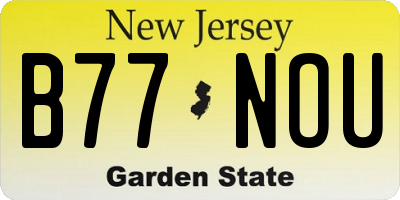 NJ license plate B77NOU