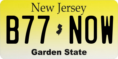 NJ license plate B77NOW