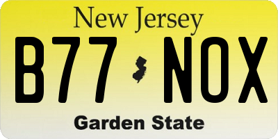 NJ license plate B77NOX