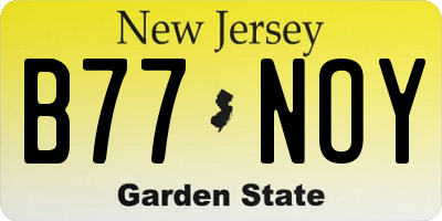 NJ license plate B77NOY