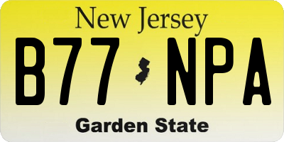 NJ license plate B77NPA