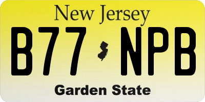 NJ license plate B77NPB