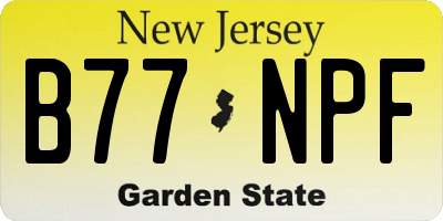 NJ license plate B77NPF