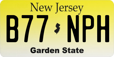 NJ license plate B77NPH