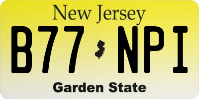 NJ license plate B77NPI