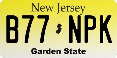 NJ license plate B77NPK