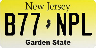 NJ license plate B77NPL