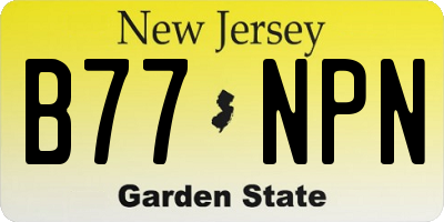 NJ license plate B77NPN