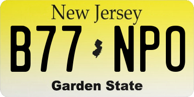 NJ license plate B77NPO