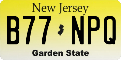 NJ license plate B77NPQ