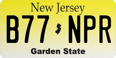 NJ license plate B77NPR