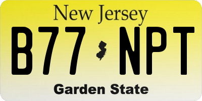 NJ license plate B77NPT