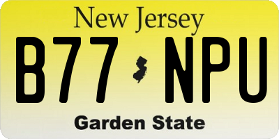 NJ license plate B77NPU