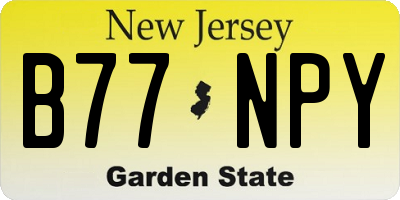 NJ license plate B77NPY