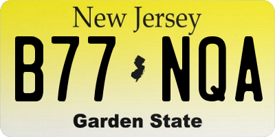NJ license plate B77NQA