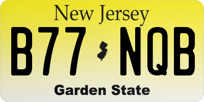 NJ license plate B77NQB