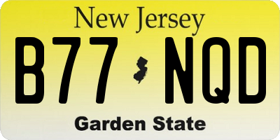 NJ license plate B77NQD