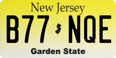 NJ license plate B77NQE