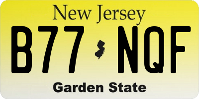 NJ license plate B77NQF