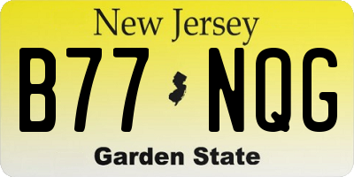 NJ license plate B77NQG