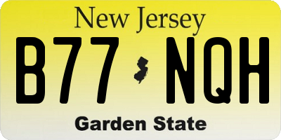 NJ license plate B77NQH