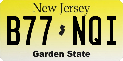 NJ license plate B77NQI
