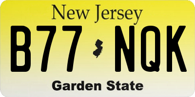 NJ license plate B77NQK