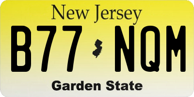 NJ license plate B77NQM