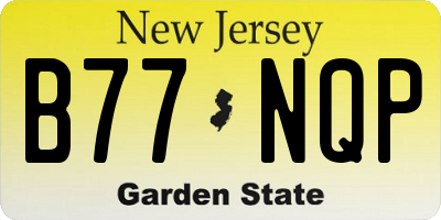 NJ license plate B77NQP