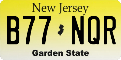 NJ license plate B77NQR