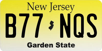 NJ license plate B77NQS