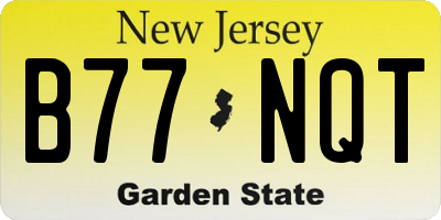 NJ license plate B77NQT