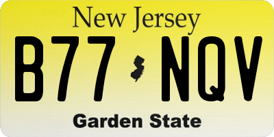 NJ license plate B77NQV