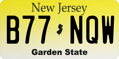 NJ license plate B77NQW
