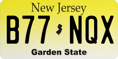 NJ license plate B77NQX