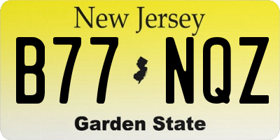 NJ license plate B77NQZ