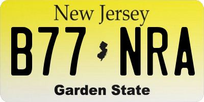 NJ license plate B77NRA