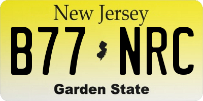 NJ license plate B77NRC