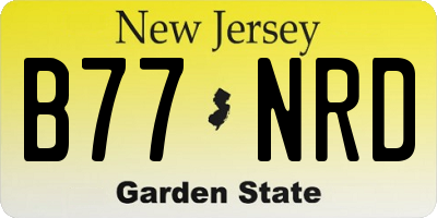 NJ license plate B77NRD