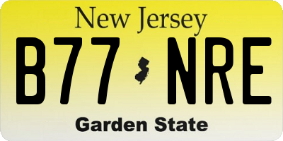 NJ license plate B77NRE